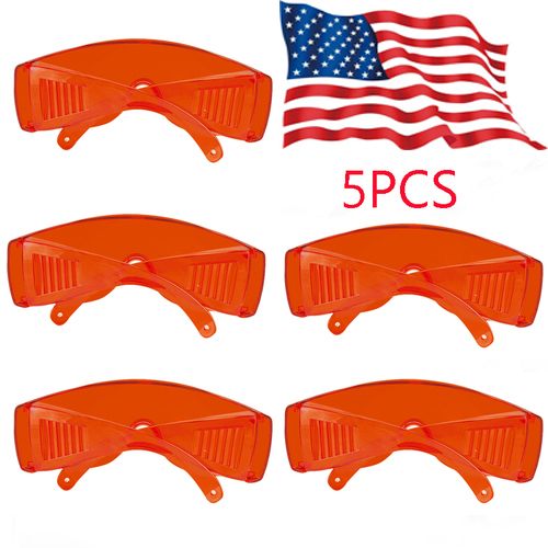 2018 10PC Dental Protective Eye orange Goggles Glasses for LED//UV Curing Light