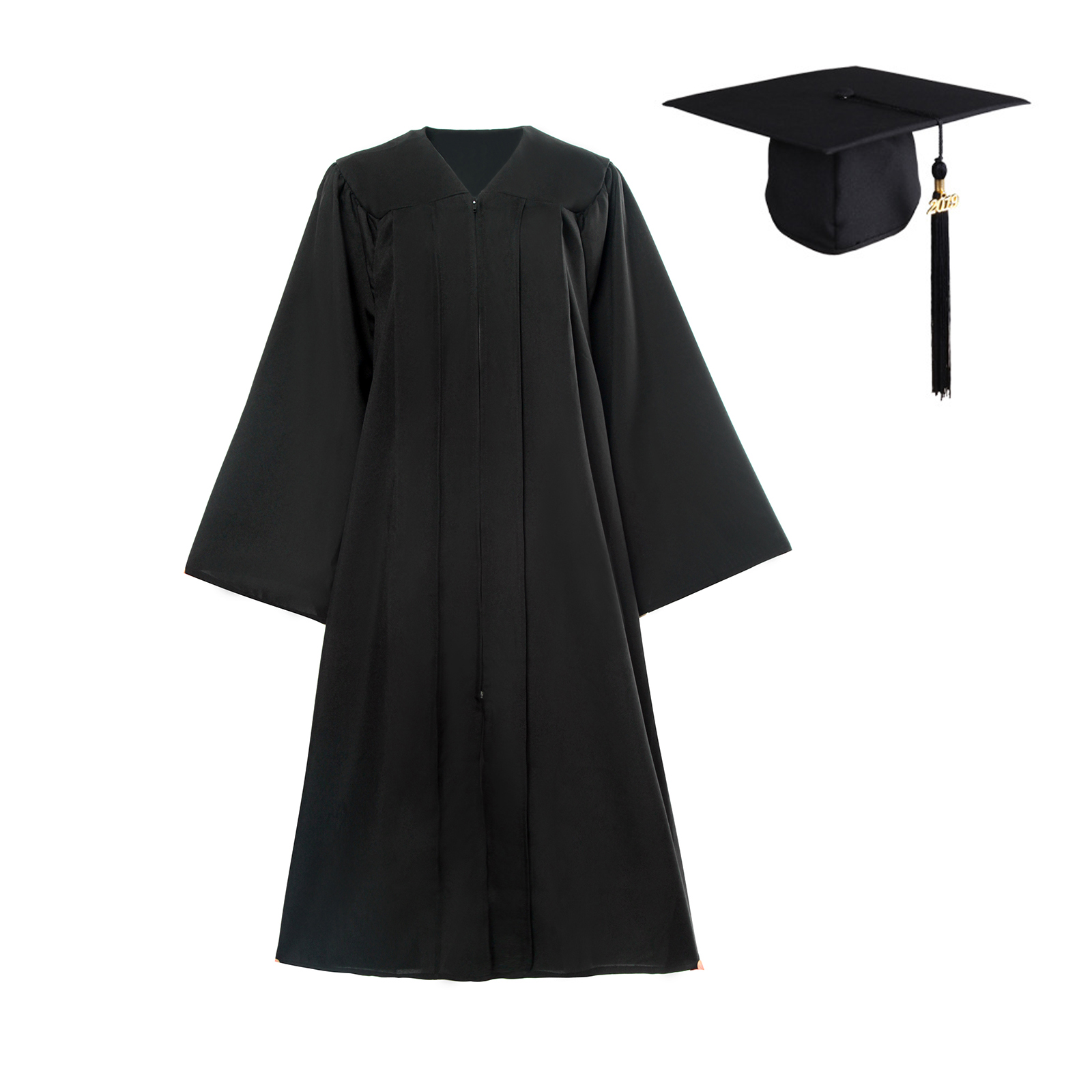 Graduation Gown Cap Matte Matching Tassel 2019 All Size Adult Black ...