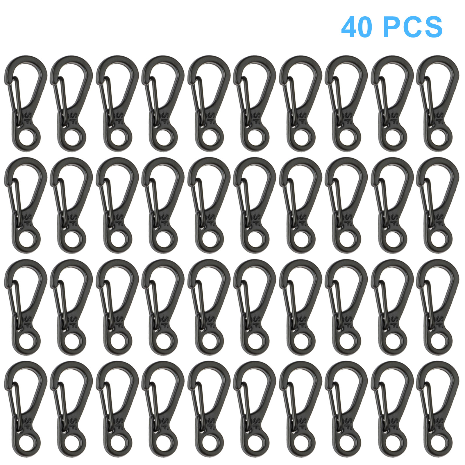 10-40 pcs Mini Aluminum Spring Snap Carabiner Clip Keychain Outdoor Camping Hook - Picture 8 of 10