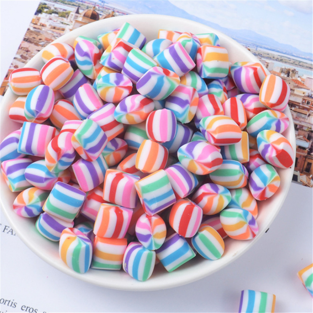 TEUN 30 Pieces Colorful Lollipops Clay Pendant Polymer Clay Candy Lollipop Charms for DIY Handmade Crafts