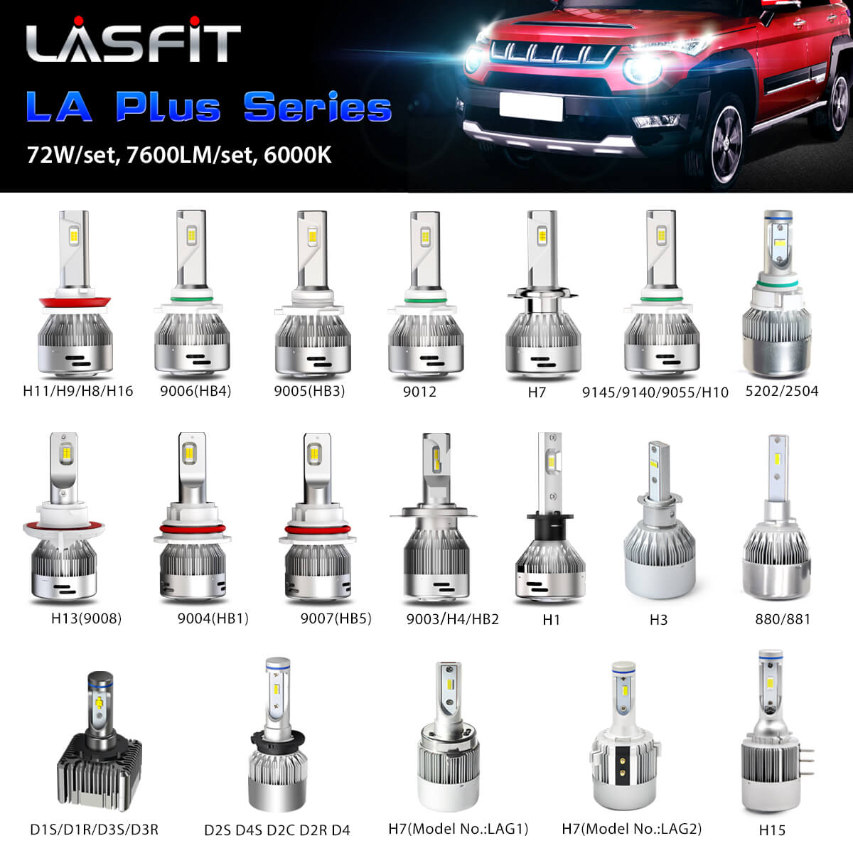 Lasfit 60w Led Headlight Bulbs High Low Beam Fog Light H11 9005 9006 