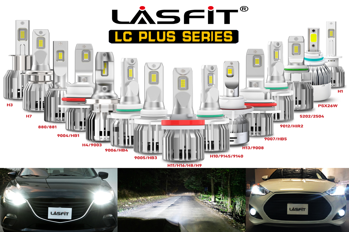 LASFIT LCplus9012 LED Headlight Bulbs HIR2(9012) 6000K 5000 Lumens For GMC Sierra 1500/2500HD/3500 2015+