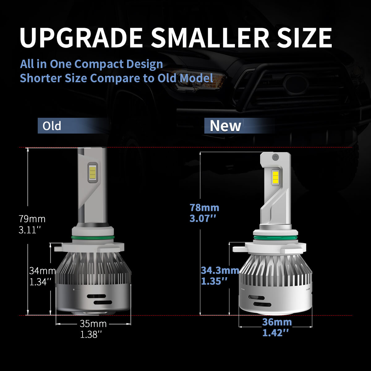 9012 HIR2 LED Headlight Conversion Kit High Low Dual Beam Light Bulbs  6000LM 2X