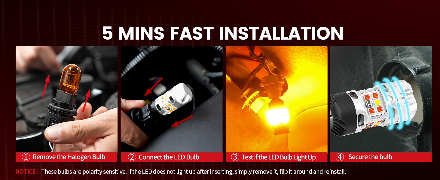 thumbnail image 2 of LASFIT 7443 Switchback LED Turn Signal Bulbs For 2024-2025 Toyota Tacoma - Canbus 2 of 5