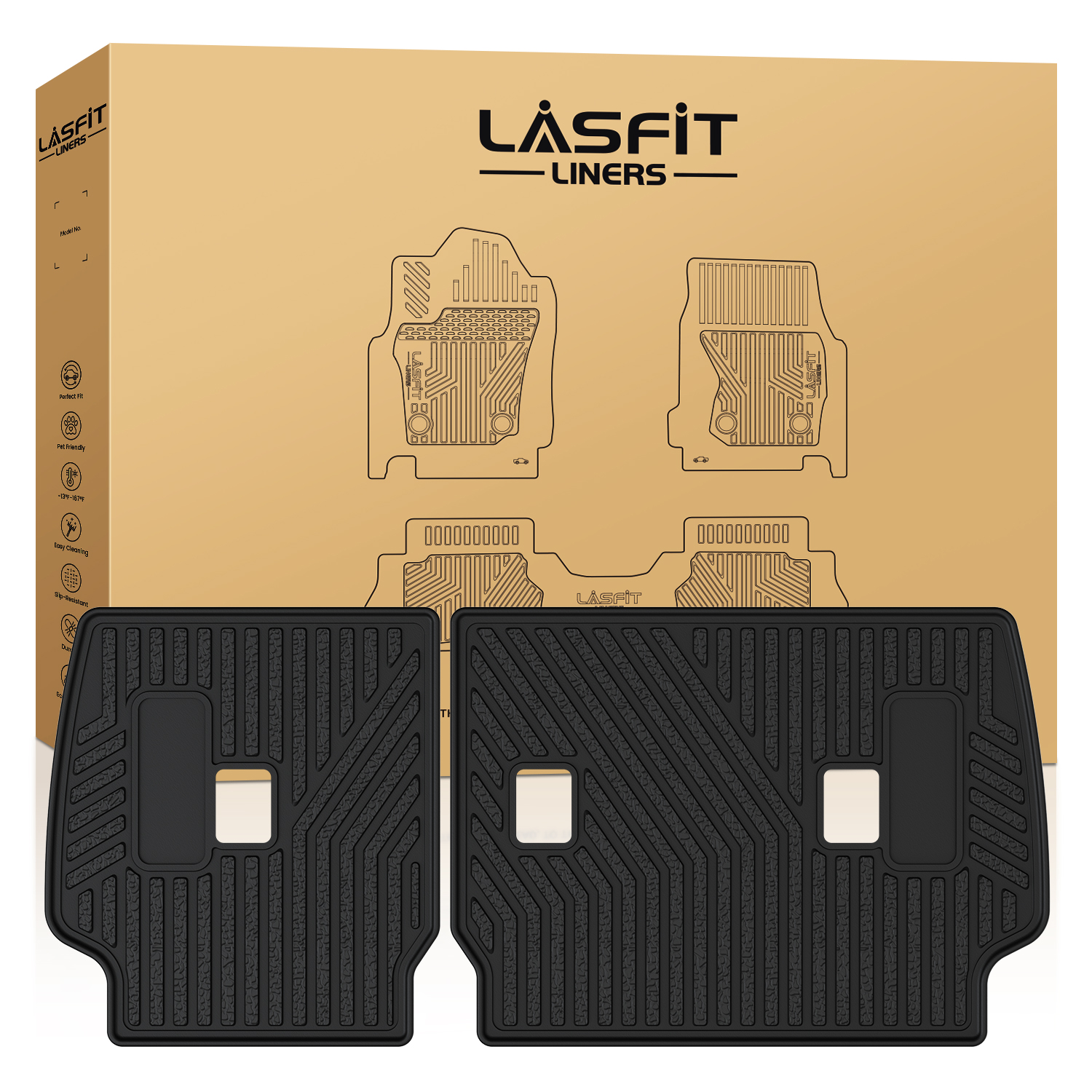 LASFIT TPE Floor Mats Liners /Trunk Cargo Mat for 2025 2026 Toyota 4Runner Black