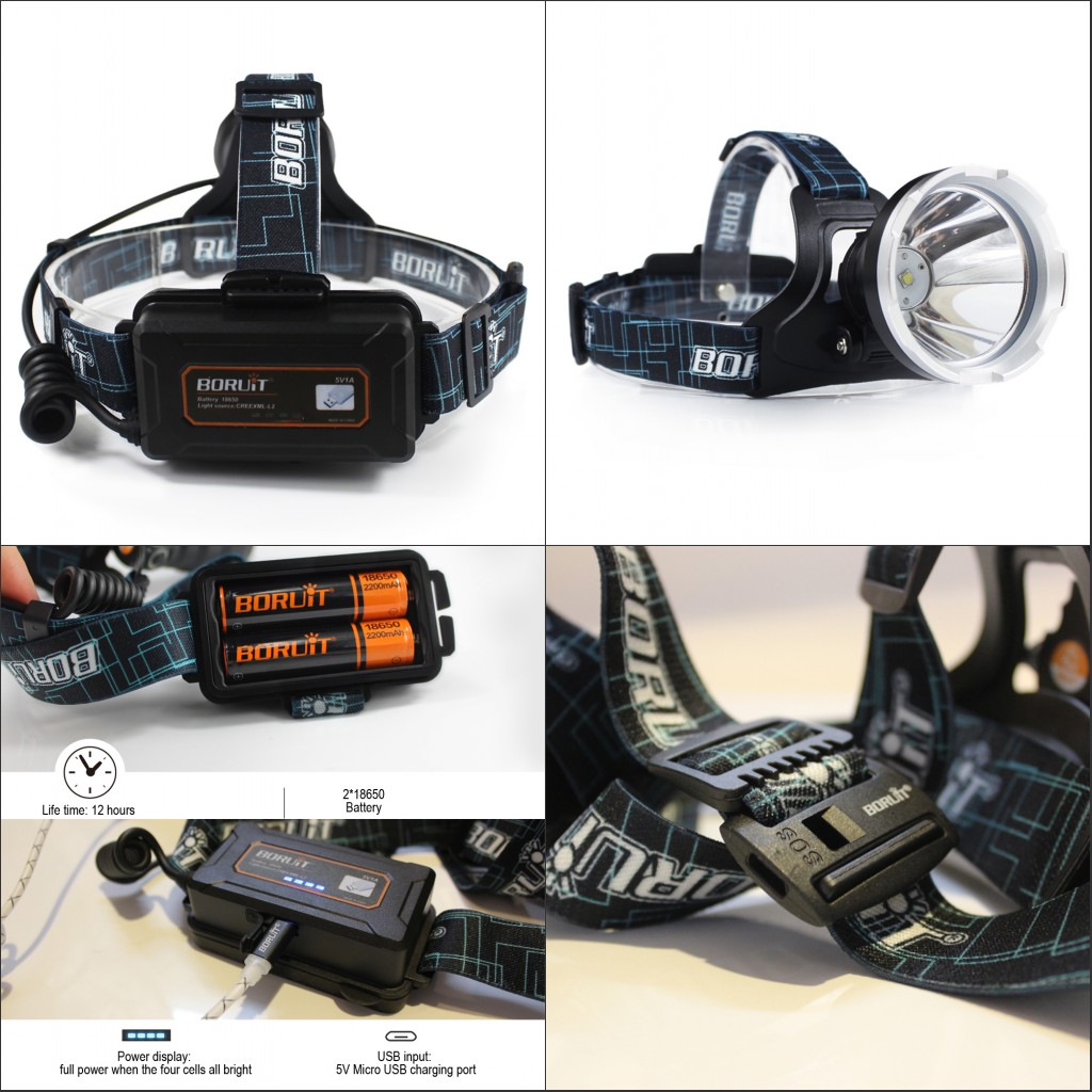 90000LM XML2 LED Headlamp Flashlight Rechargeable Headlight Spotlight