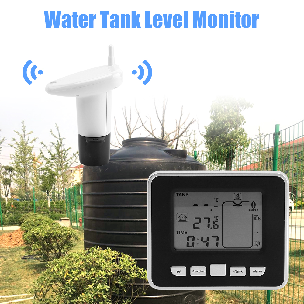 Wireless Ultrasonic Water Tank Liquid Level Meter Temperature Sensor