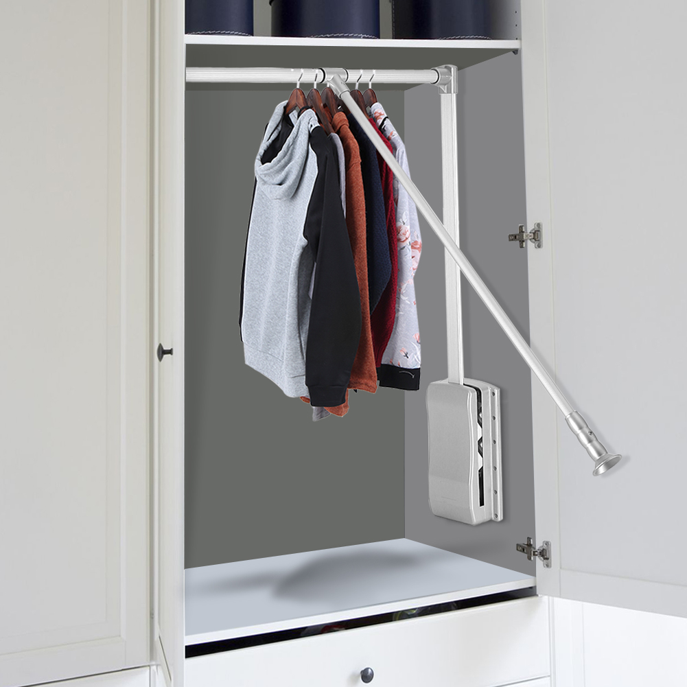 Strong Lift Pull Down Wardrobe Clothes Rail Garment Hanger Hanging