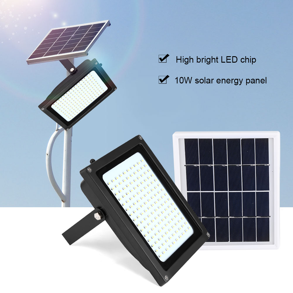 150 LED Solarleuchte Solarlampe Strahler Flutlicht Solar Panel