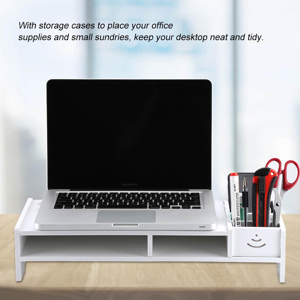 15/"//18.9/" White Computer Monitor Riser Laptop PC Stand Home Office Desktop Table