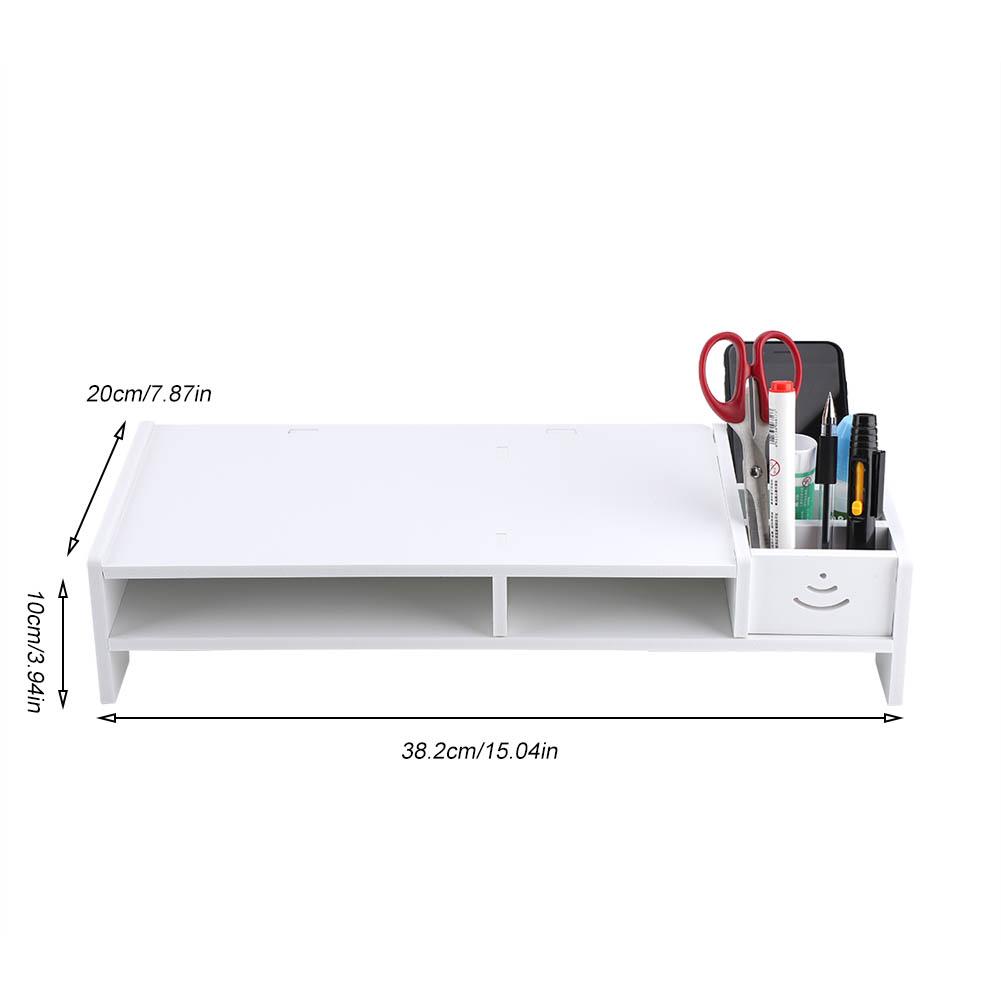 15/"//18.9/" White Computer Monitor Riser Laptop PC Stand Home Office Desktop Table