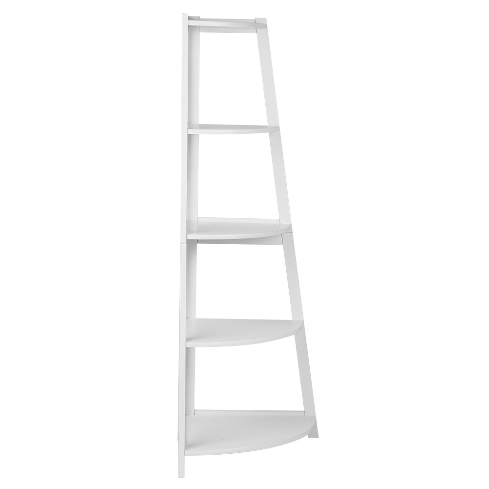 5 Tier Tall Corner Shelf Ladder Shelving Unit Display Stand Home Office