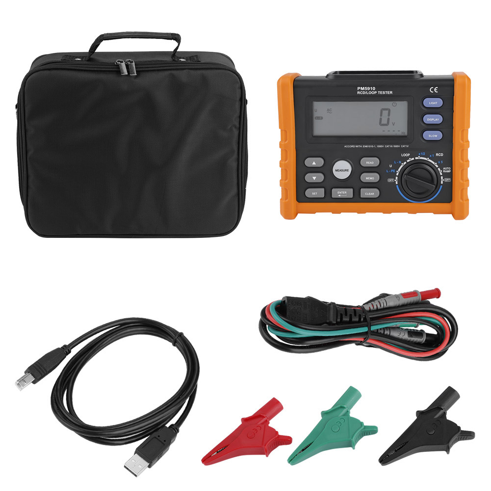 PEAKMETER PM5910 Digital Resistance Meter RCD Loop Resistance Tester Multimeter eBay