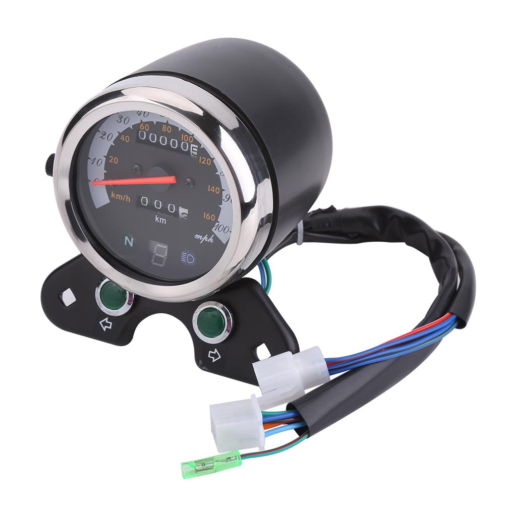 Universal Motorcycle Lcd Digital Speedometer Motorbike Odometer Tachometer Gauge 739904735564