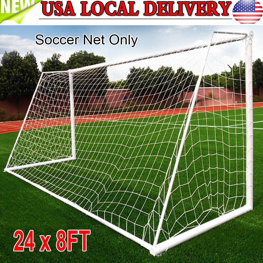 Football Net 24 x 8FT Soccer Goal Post Nets Full Size Sports Training