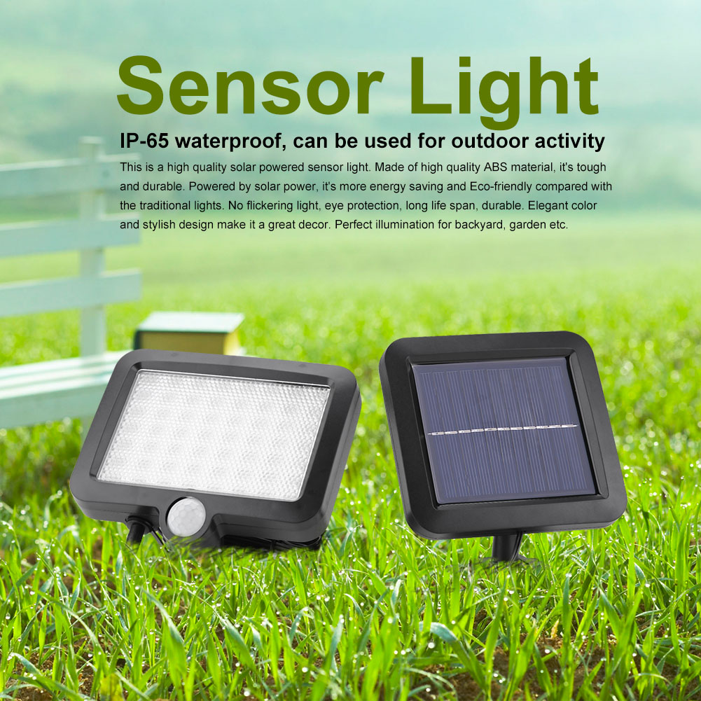 60 LED Solarleuchte Außen Fluter Gartenstrahler Solar Wand Lampe Bewegungsmelder