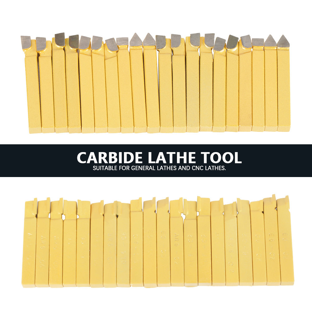 20Pcs 8mm 3//8/" Alloy Carbide Tipped Lathe Tools Milling Welding Bit C-2/&C6 Grade