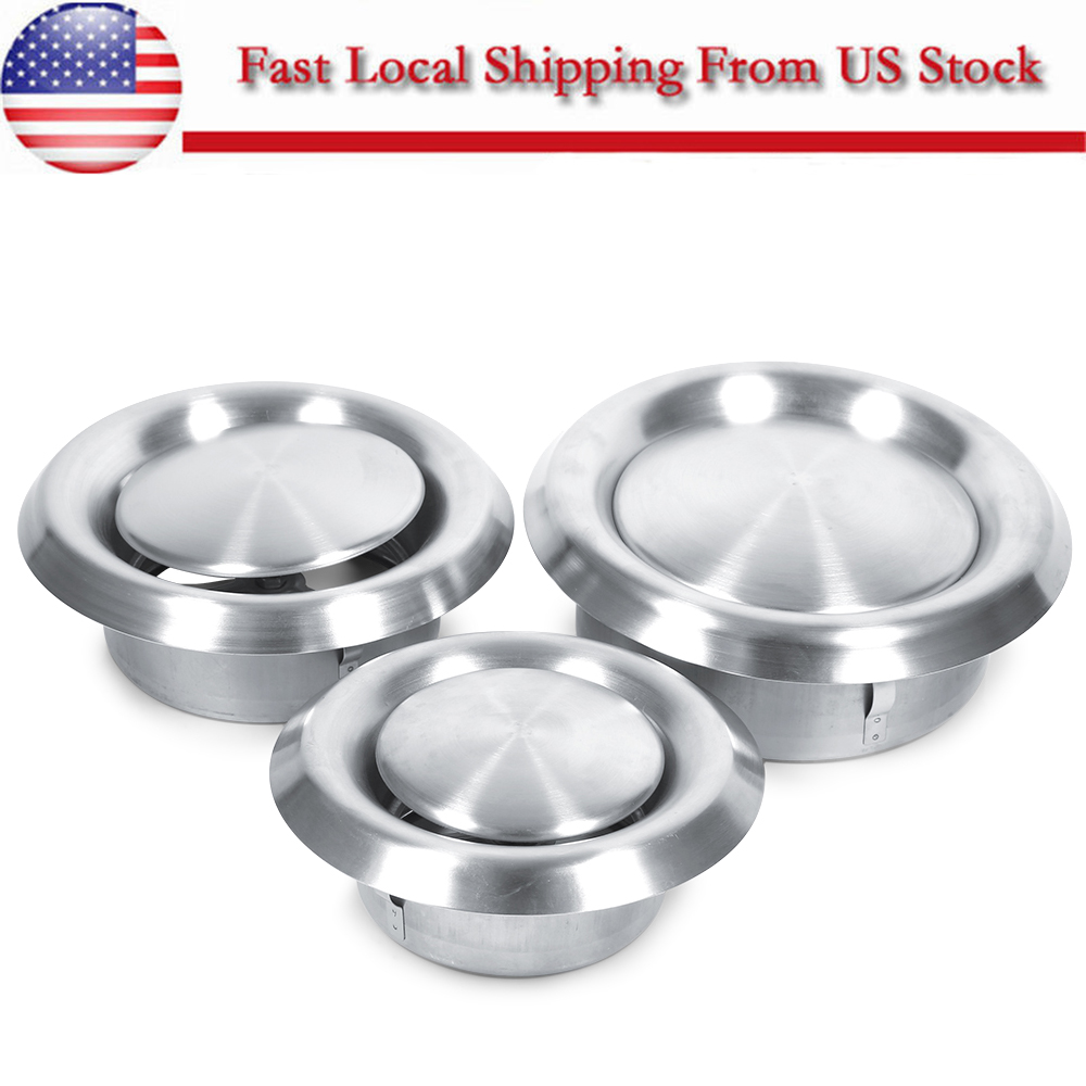 Wall Ceiling Round Air Vent Grille Cover Ventilation Duct Stainless Steel