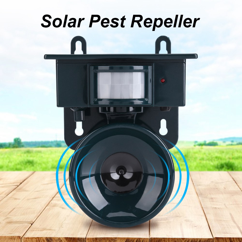 PIR Outdoor Solar Ultrasonic Pest Animal Bird Crow Fox ...