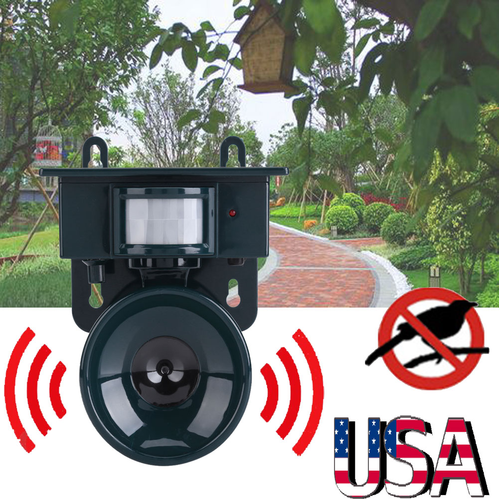 PIR Outdoor Solar Ultrasonic Pest Animal Bird Crow Repeller Repellent