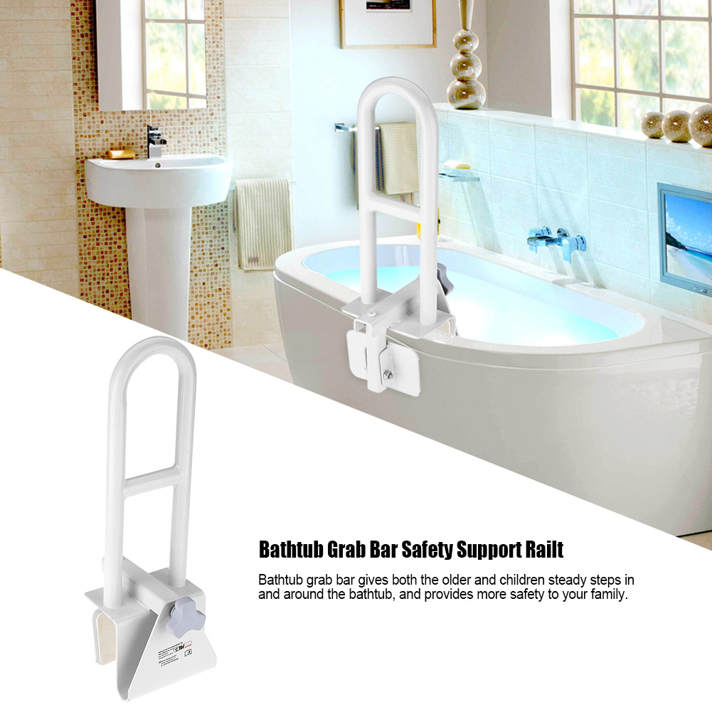 Bath Safety Bar Bathtub Rail Grab White Bathroom Shower Handle Tub