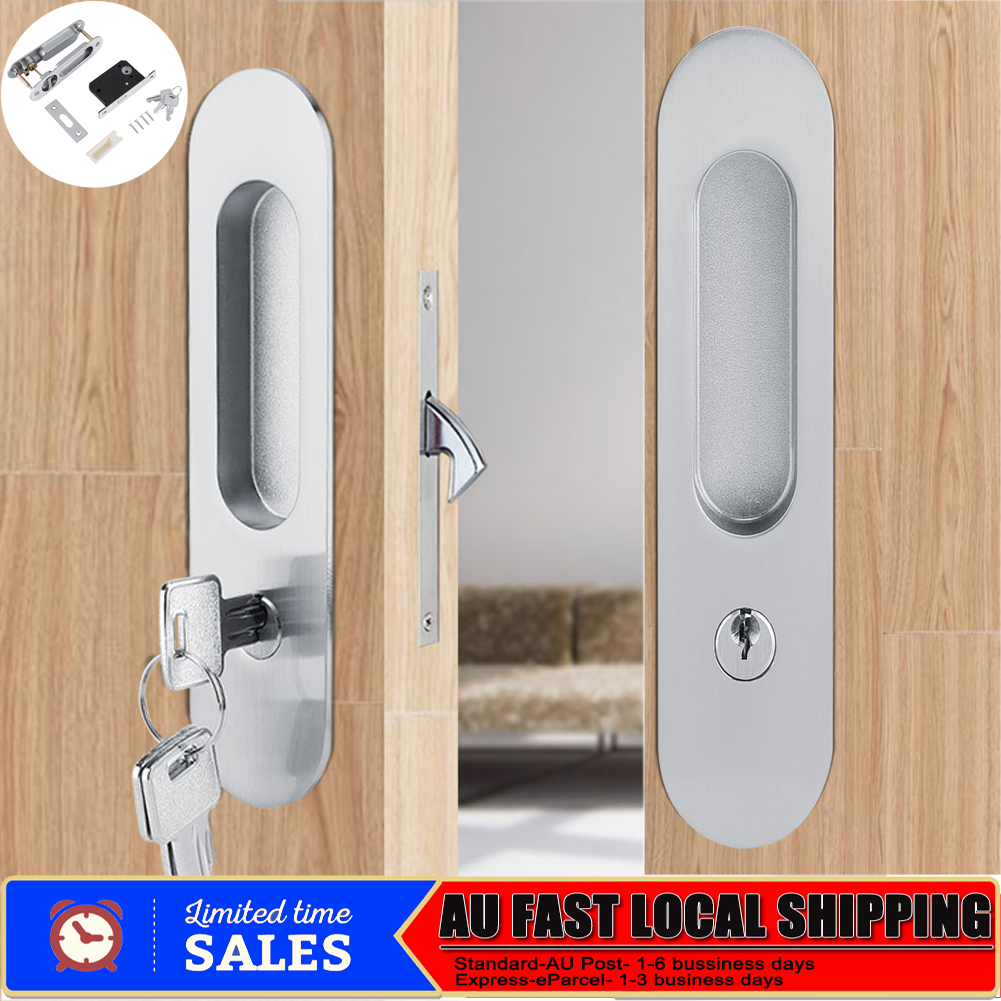 Sliding Door Lock Set Pull Handle Key Door Hardware Key Diy Kit