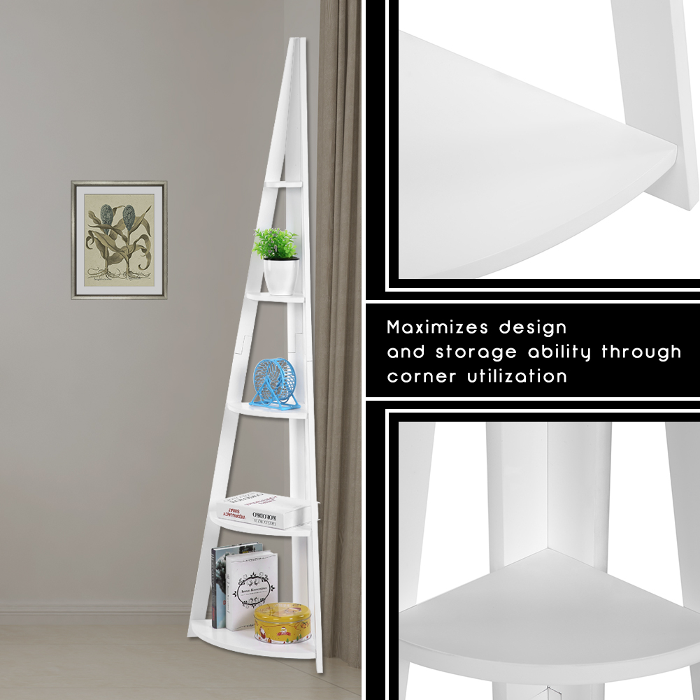 Corner Book Shelf 5 Tier Shelves Stand Storage Display Rack Details About Corner Book Shelf 5 Tier Shelves Stand Storage Display Rack Organizer Decor Home