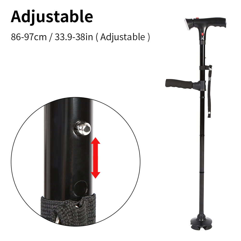 LED Walking Stick HurryCane All Terrain Pivoting Base Folding Cane