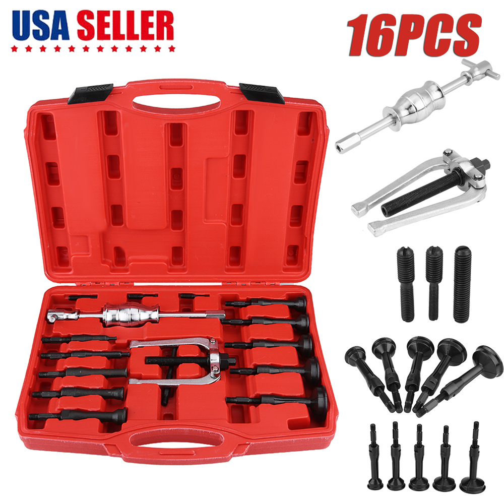 16PC BLIND HOLE PILOT BEARING PULLER INTERNAL EXTRACTOR REMOVAL W// SLIDE HAMMER
