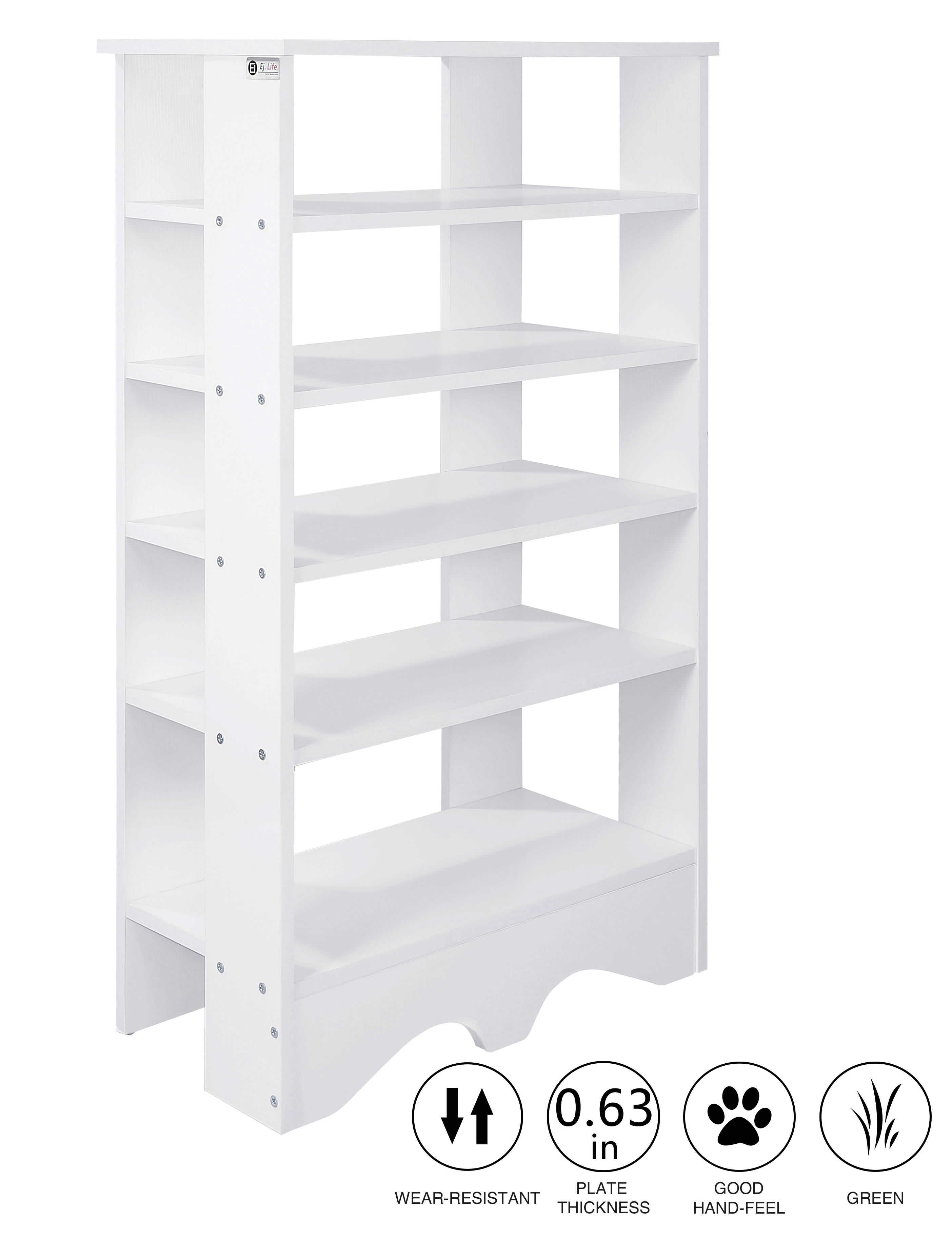 free standing shoe rack on Ej Life 5 Tier Wood Storage Shoe Rack Stand Free Standing Shoe Organiser Shelf White Furniture Home Kitchen