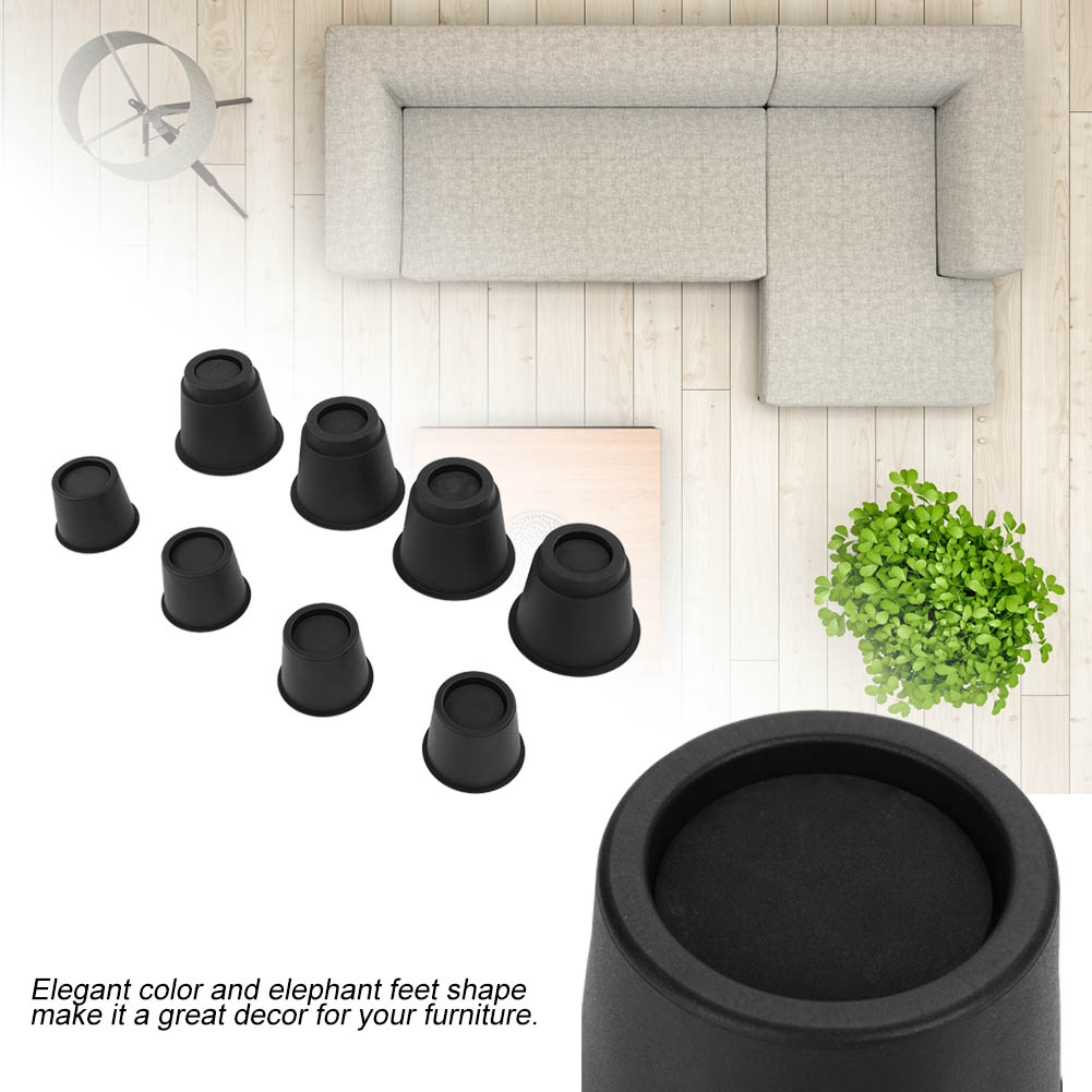 8 PCS Heavy Bed Table Risers Furniture Lifts Raisers Feet Support for