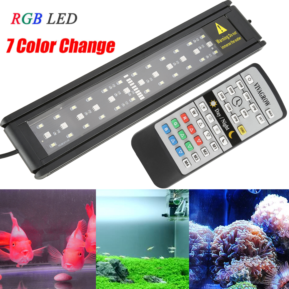 Remote Control LED Aquarium Light 7 Color Lighting Aqua Plant Fish Tank