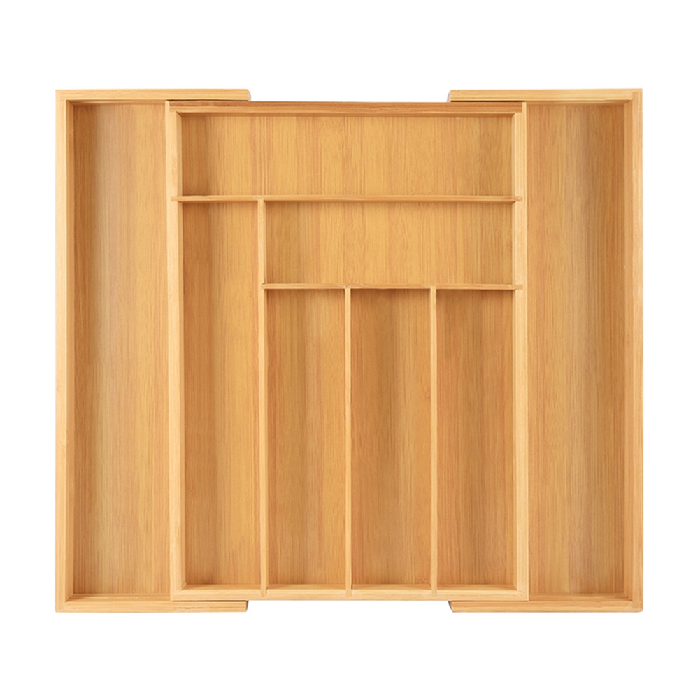 Bamboo Drawer Organizer Kitchen Cutlery Tray Expandable Utensil