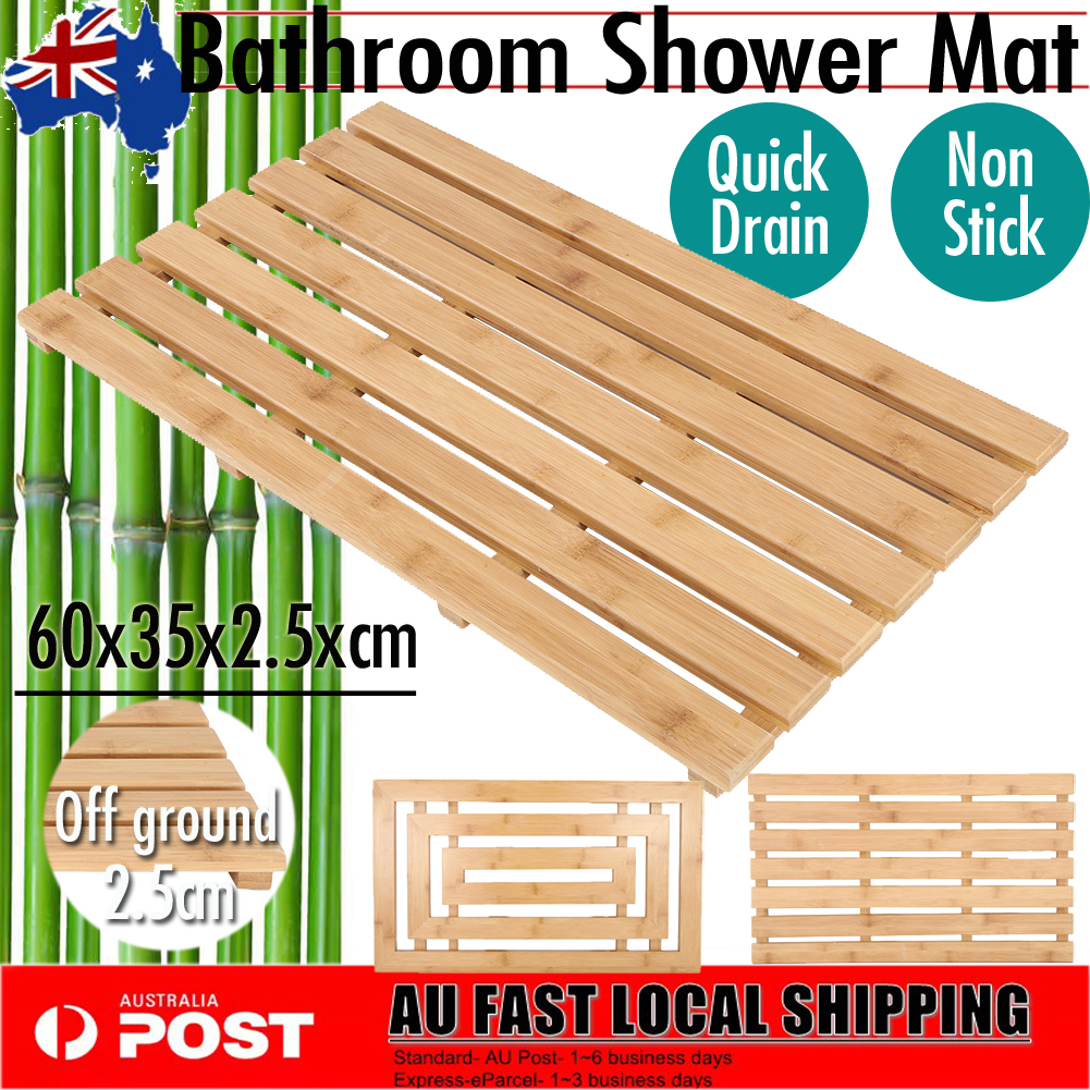 Wooden Timber Bath Shower Bathroom Mat Bath Mat Gym Pool Spa 680mm