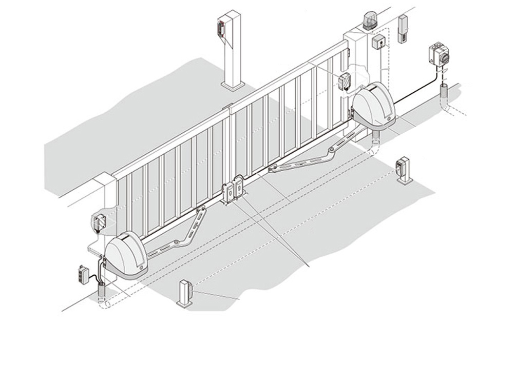 AU Double Articulated Arm  Automatic  Motor  Swing Gate  