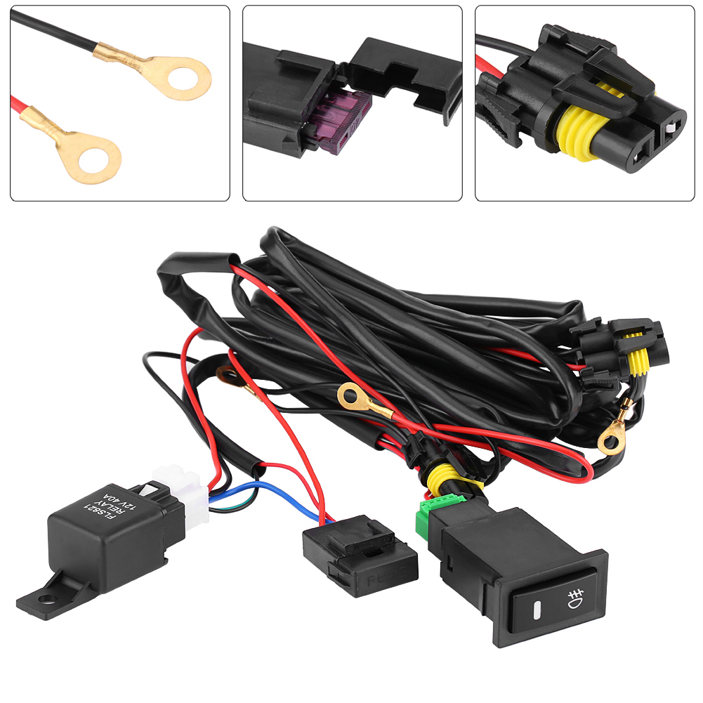 details about 12v led fog light laser rocker on off switch wiring harness kit 40a relay fusedetails about 12v led fog light laser rocker on off switch wiring harness kit 40a relay fuse
