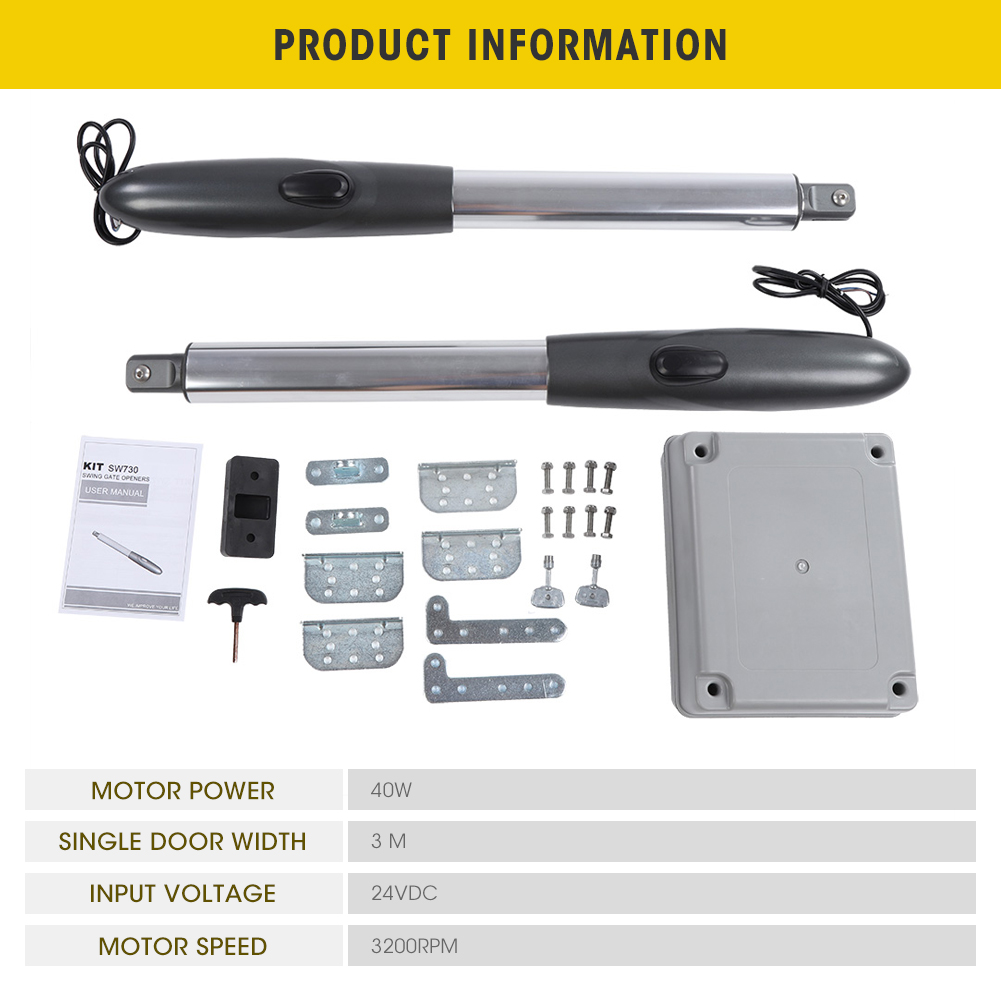 660lb Heavy Duty Single//Dual Heavy Duty Dual Swing Automatic Gate Opener
