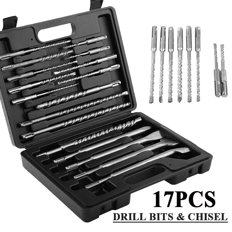 17Pcs For HILTI Rotary Hammer Drill SDS+ Plus Bit Bits Chisel Set