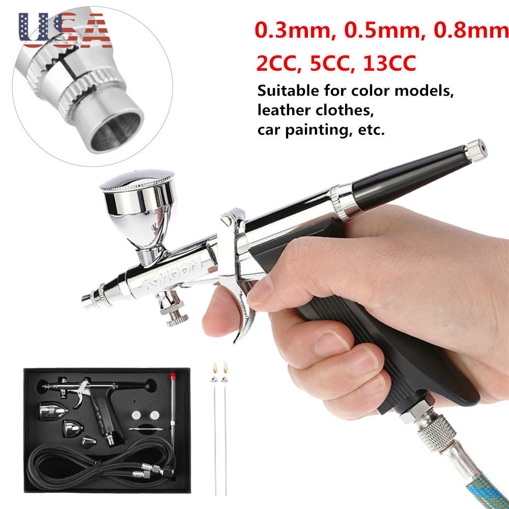 Auto Spray Gun Tip PISTOL TRIGGER AIRBRUSH SET KIT 3 Cups Detail Touch ...