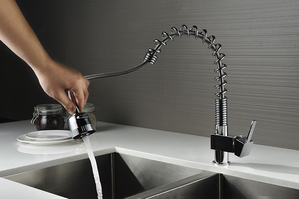 Küchenarmatur Spültischarmatur Einhebelmischer Spiralfeder Wasserhahn 360° DCM 6