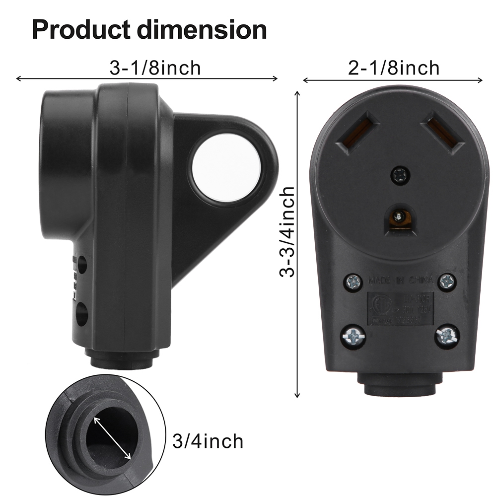 30 Amp RV Female Plug Replacement Receptacle Plug