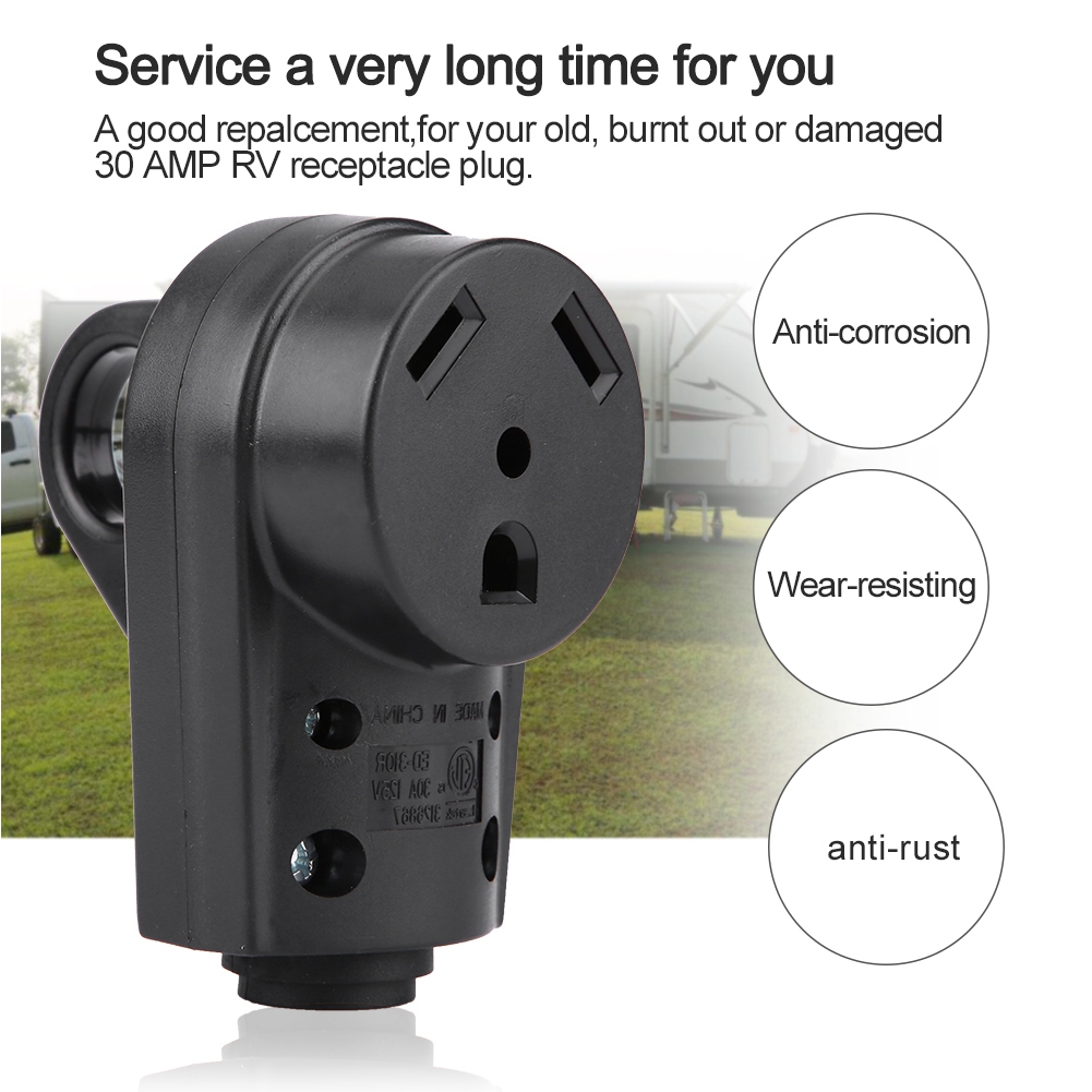 30 Amp RV Female Plug Replacement Receptacle Plug