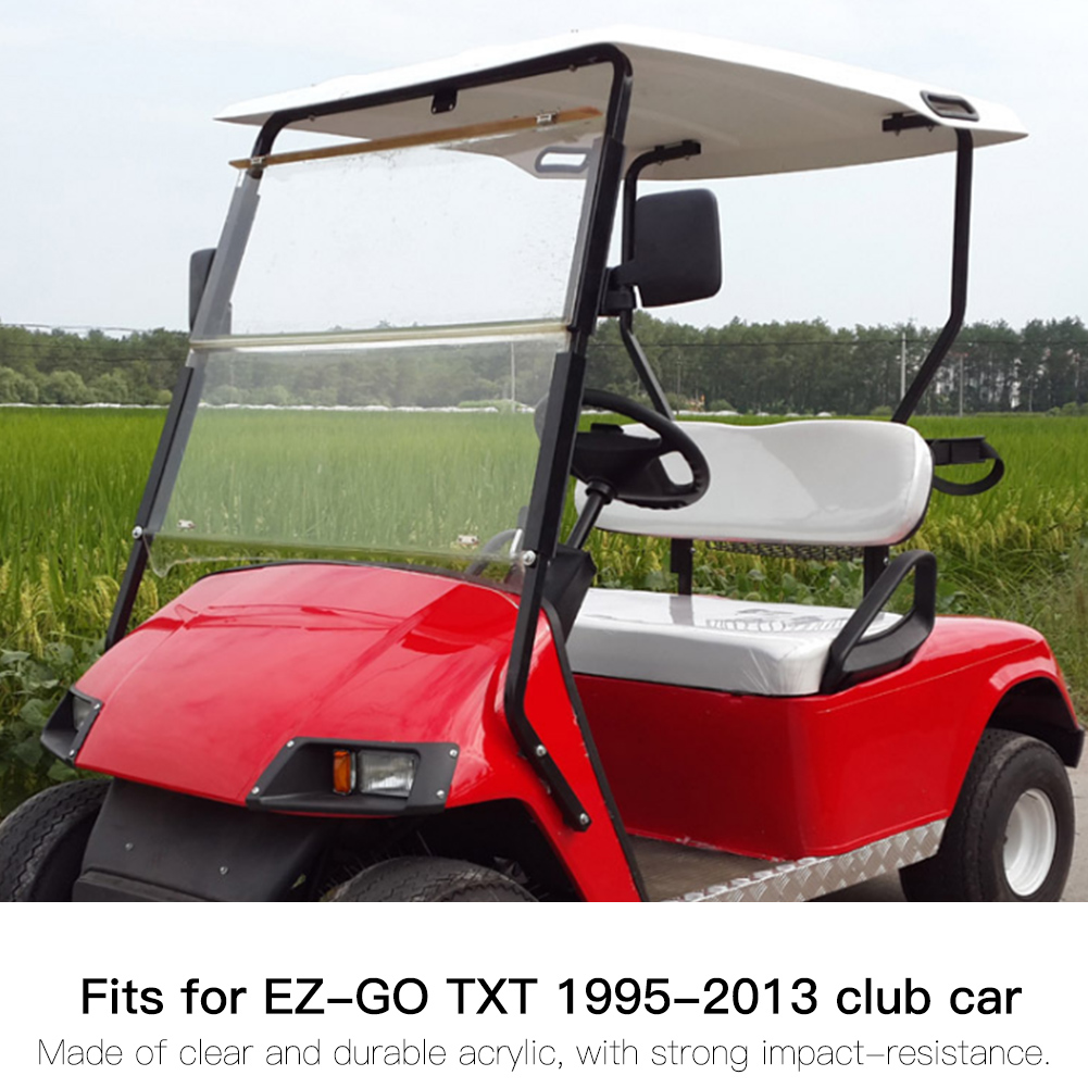 EZGO TXT Golf Cart Windshield Folding Tinted, Impact Resistant Acrylic
