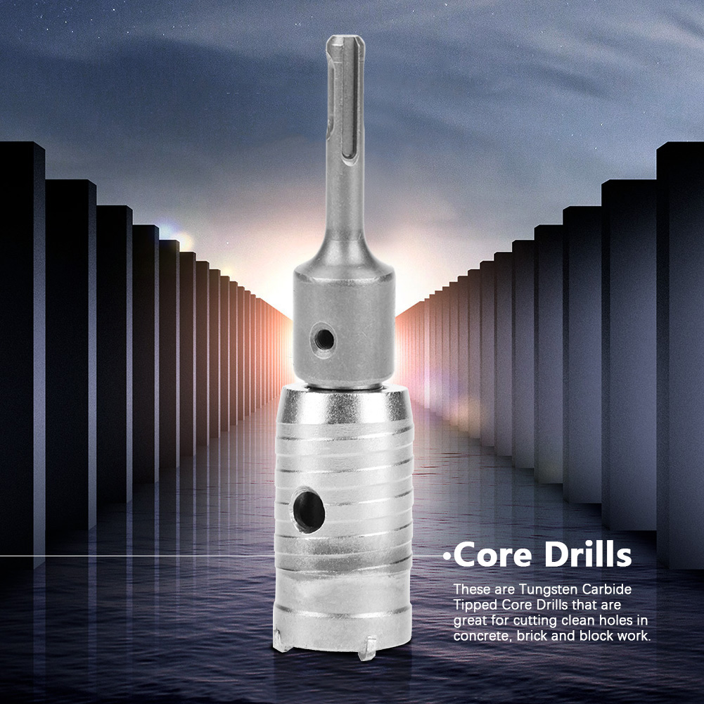10Pcs TCT Core Drill Set SDS Plus Extension Shank Tungsten Masonry Hole Cutters for Concrete Stone Granite Marble Core Drill Bit Set