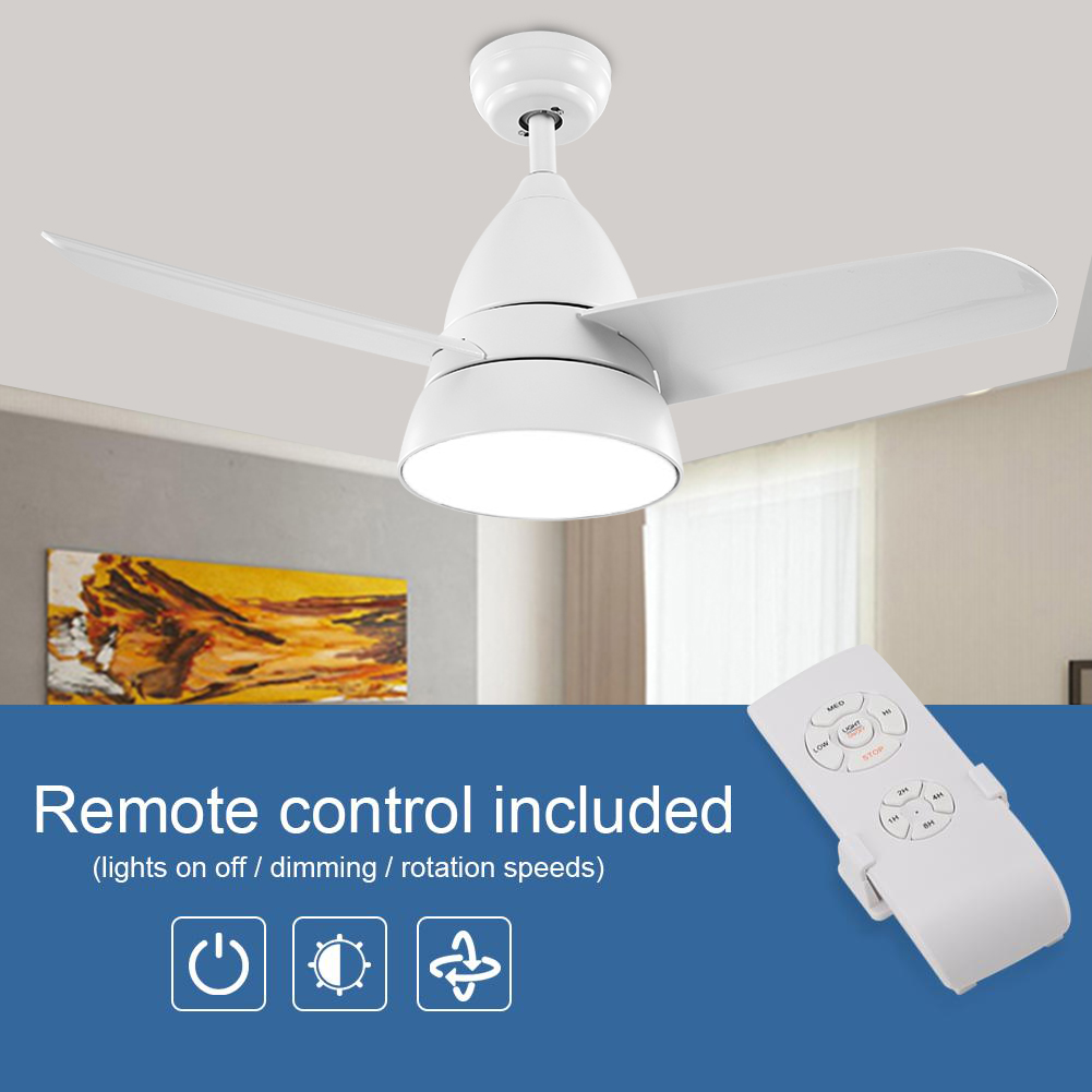 36 42 52inch Led Ceiling Fan 3 4 Blade 3 Color Change Light And