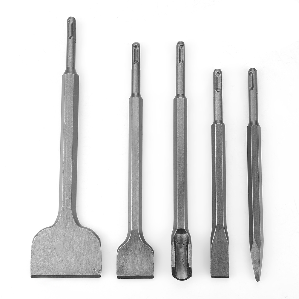 5pc Rotary Hammer Drill SDS+ Plus Bit Bits Chisel Set Concrete Fits