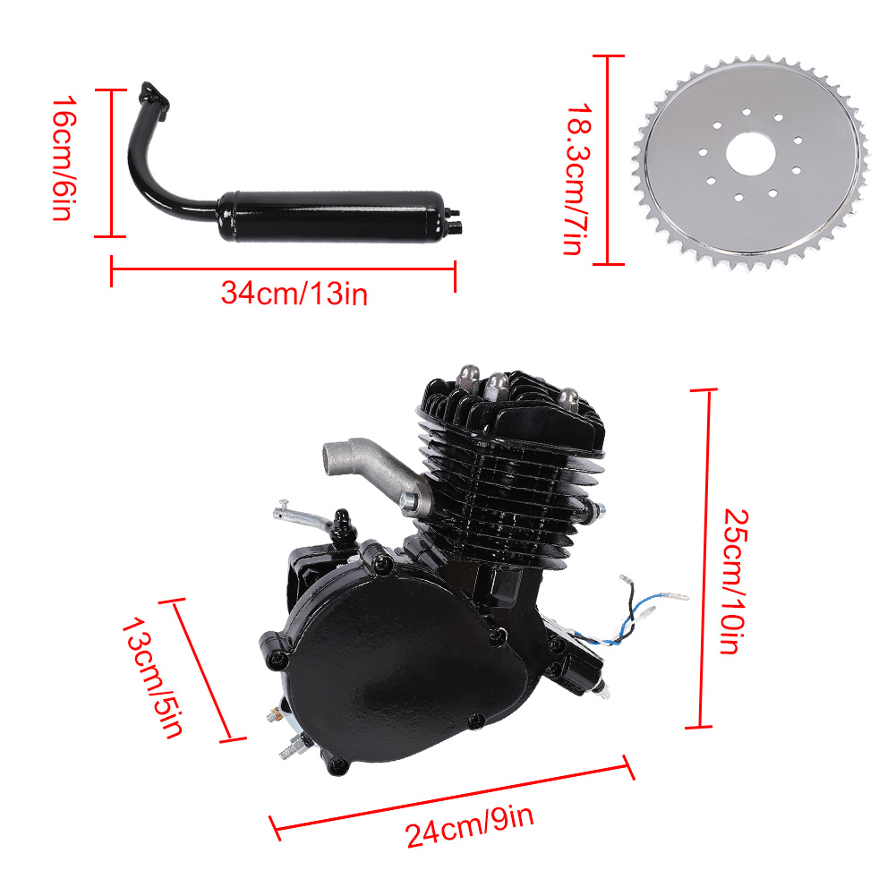 80cc 2-takt motor gas für motorisierte fahrrad anleitung