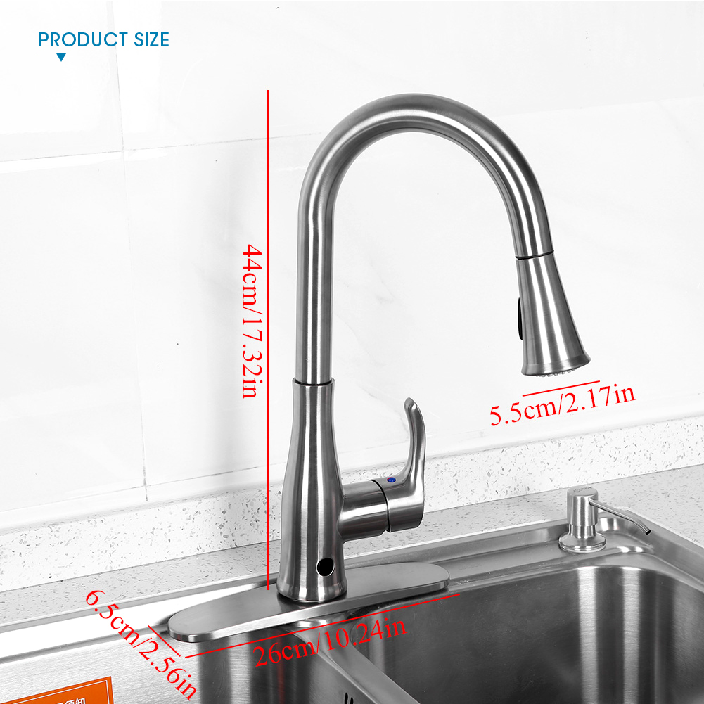 Details About Sensor Kitchen Faucet Touch Motion Automatic Pull Spray Sink Tap Single Handle