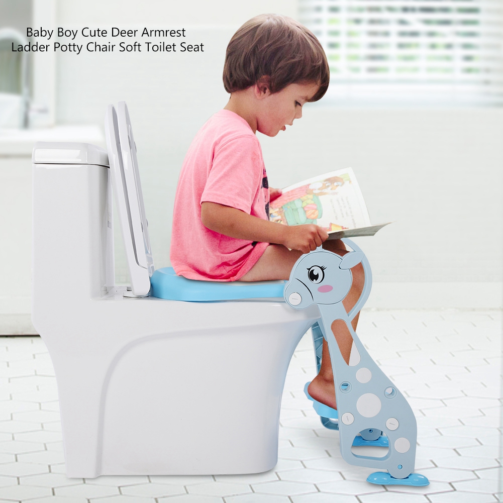 Toilettentrainer Kinder Baby Toilettensitz Lerntöpfchen Leiter WC Sitz Blau GB