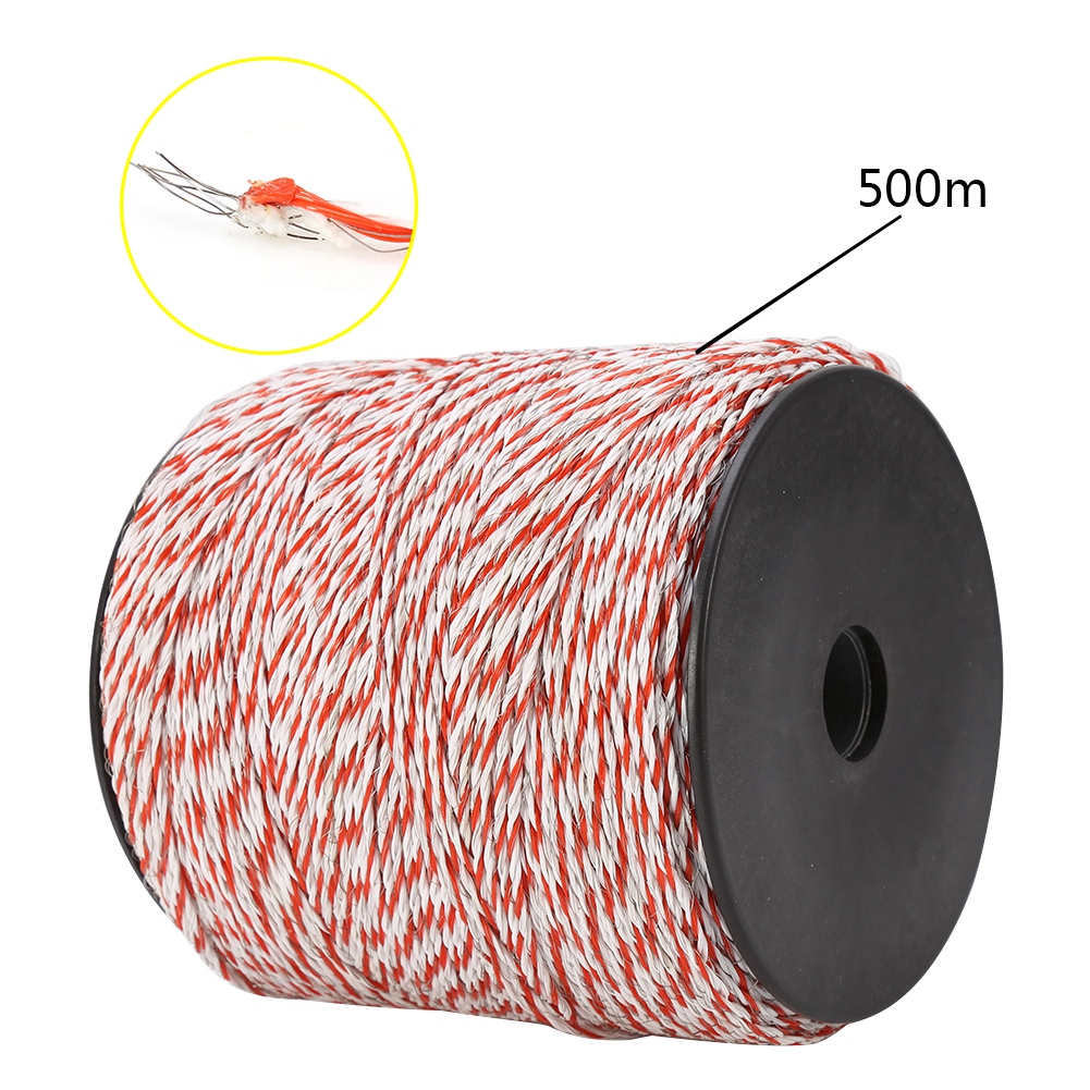 10 rolls polywire 6 strand SS 1650/' electric fence White